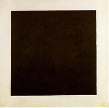 Zwart vierkant , 1915, olieverf op doek, Russisch Staatsmuseum, Sint-Petersburg. Een van de vroege suprematistische werken; geometrisch en abstract