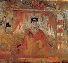 Een tekening in een van de kamers van de Goguryeo-graven.  