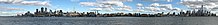 Panorama van de skyline van Manhattan vanaf de waterkant van Hoboken  