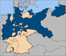 Prussia in the German Empire after the First World War in dark blue color (1920)