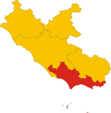 Karta över provinsen Latina