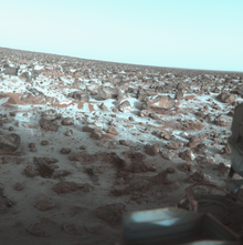 Vorst op de landingsplaats van de Viking 2 in Utopia Planitia