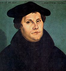 Martin Luther (1483-1546), painting by Lucas Cranach the Elder, 1528