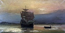 The Mayflower brought English Pilgrims to New England in 1620.