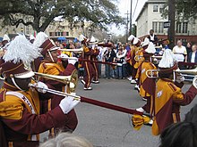 Marching band met trombones