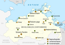 Airports and landing fields in Mecklenburg-Vorpommern