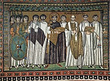 Emperor Justinian I, mosaic in the church of San Vitale in Ravenna