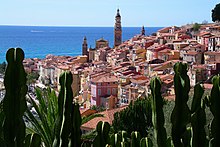 View of the old town of Menton