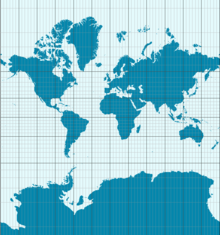 Projection classique de la terre selon Mercator