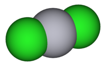 Elohopea(II)kloridin rakenne  