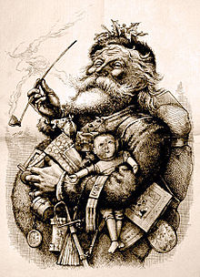 1881 ilustração de Thomas Nast que, juntamente com o poema de Clement Clarke Moore A Visit from St. Nicholas, ajudou a criar a imagem moderna do Papai Noel