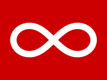 Flag of the Métis Nation of Alberta , formerly the flag of the Anglo-Métis or Countryborn.