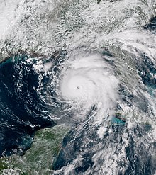 El huracán Michael el 9 de octubre de 2018 como huracán de categoría 3