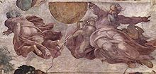 The Creator God Separates Light and Darkness (Sun and Moon) by Michelangelo. A literal understanding of the creation story has always inspired art.