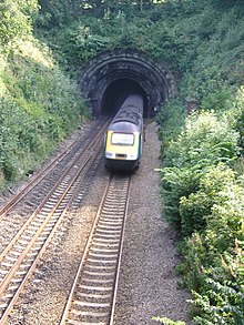 A Milford vasúti alagút északi portálja, Anglia.