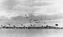 Japanese torpedo planes in defensive fire
