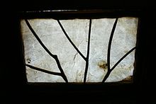 Window with animal skin covering, Celtic Museum Mitterkirchen/Upper Austria