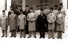 Faruq with ministers after the 1942 crisis