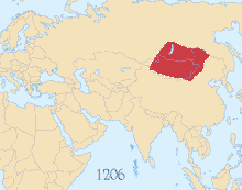 Mongoolse rijk, geregeerd door Genghis Khan