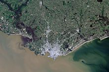 Satellite image of Montevideo