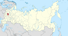 Kaart van de oblast Moskou.  