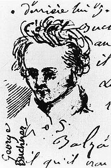 Georg Büchner. Disegno di Alexis Muston 1835