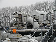 Oil pipeline: one of four pressure pumps of a pumping station
