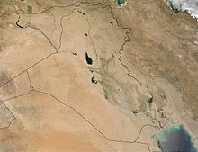 Satellite image with marked national borders