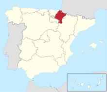 Location of Navarre (see above) in Spain