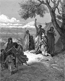 Gustave Doré: Noah curses his grandson Canaan (left)