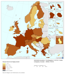 Non-EU citizens illegally residing in EU-28 and EFTA. Eurostat 2015