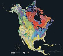 Geological map of North America