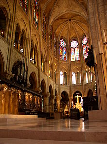 Choir of the early Gothic gallery basilica of Notre-Dame de Paris