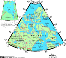Karta över Nunavut  