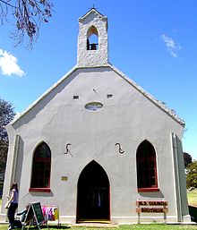 Vuonna 1882 rakennettu primitiivinen metodistikirkko.  