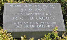 Memorial stone Laying of the foundation stone on 27 September 1925 for District Administrator Otto Creutz