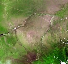 Olduvai Gorge vanuit de ruimte