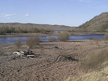 De Onon rivier, Mongolië in de herfst, een streek waar Temüjin geboren en opgegroeid is.
