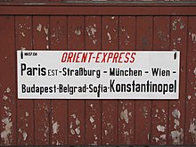 Train running sign in the railway museum Bochum-Dahlhausen