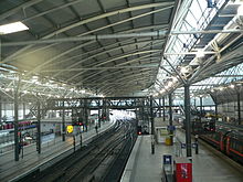 A l'intérieur de la gare de Leeds.