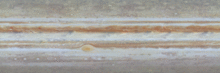 Un'animazione di parte del sistema nuvoloso di Giove. L'animazione è composta da oltre 40 fotografie scattate dalla navicella Cassini tra il 31 ottobre e il 9 novembre 2000.