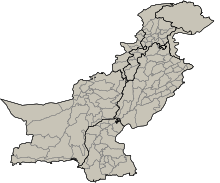 Mapa dos distritos paquistaneses
