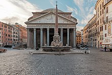 The Pantheon in Piazza della Rotonda with the Obelisco Macuteo in the foreground