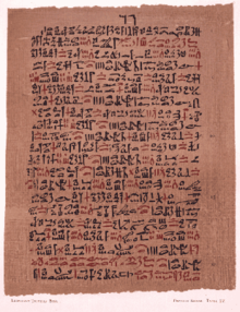 De Ebers papyrus, van ongeveer 1550 v. Chr. bevat een beschrijving van de behandeling van astma. Het is geschreven in de Egyptische taal.