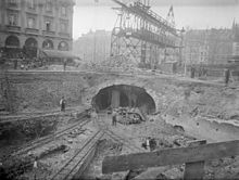Изграждане на метростанция "Париж" с рязане и покриване във Франция  