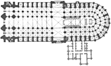 The floor plan of Notre-Dame de Paris