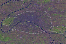 Satellite photo with city limits