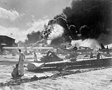 Destroyed aircraft after the attack on Pearl Harbor, 7 December 1941