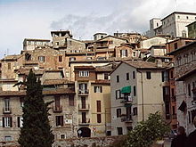 Hiše v mestu Perugia.