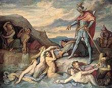 A imagem de Peter von Cornelius: Hagen ordena que se afunde o açude no Reno